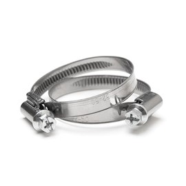 12mm (25mm - 40mm) Strong Steel Worm Drive Hose Clip Adjustable Hose Clamp Ducting Clamp for Flexible Hose Pipe Jubilee Type (Pack of 2)