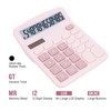 DANRONG Cute Pink Desktop Calculator with Big Buttons, Dual Power
