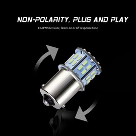 AUXLIGHT 20 PCS 1156 1141 1003 7506 BA15S RV Interior Light Bulbs, Super Bright 50SMD LED Replacement for 12 Volt RV Camper Trailer Boat Trunk Interior Lights (Cool White)