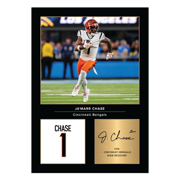 Icons Wall Art Jamarr Chase Cincinnati Bengals Signed A4 Printed