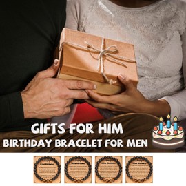 Your Always Charm 21/30/40/50 Birthday Gifts for Men Natural Stone Tiger Eye Bracelets Party Bracelet Gifts for Father Son Friend (40TH)