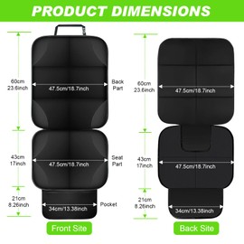 Universal Car Seat Protector with Slip-Resistant Backing and Waterproof Finish, 600d Fabric – Ideal for Baby Car Seats, Boosters, Black - Pack of 1