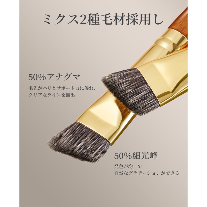 ROWNYEON CM167 Eyebrow Brush, Diagonal Type, Wide Eyebrow Brush, Natural
