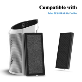 XBWW 2 Packs Replacement Filter Compatible with Sejoy AP-2202-UL Air Cleaner Purifier, 3-in-1 Filter of Main Filter, Activated Carbon Filter and Pre-Filter