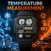 MASTOP Retro Square Digital Watch with Temperature Display Unisex 7.5Inch