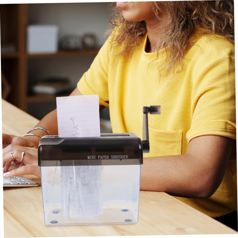 DOITOOL Portable Desktop Paper Shredder Hand Shredder Abs Plastic Office