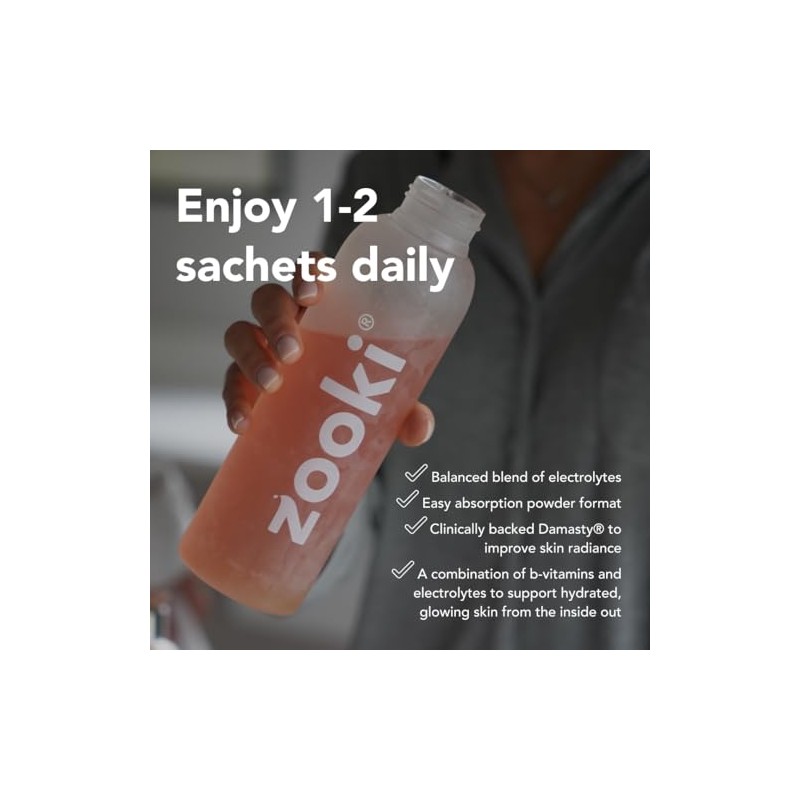 Zooki Electrolytes+ Skin Radiance Hydration Electrolytes Sachets – Pomegranate Lemon
