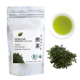 Matcha Konomi Té Verde Sencha Japonés Orgánico de Primera Cosecha (Cultivo Saemidori), Bolsa de 100 G (3,5 Oz) - Hojas Sueltas                        