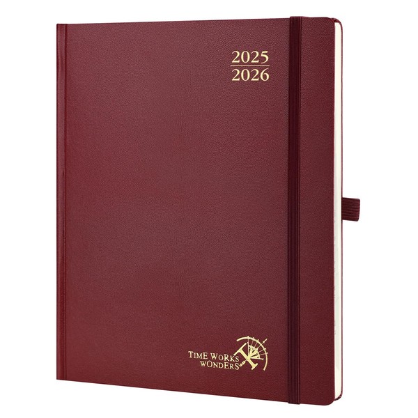 POPRUN Calendar 2025 2026 Book Calendar Hardcover, Approx. A4 (26.5