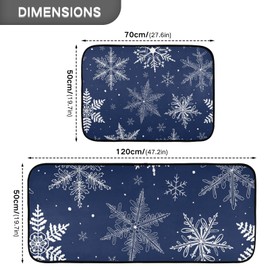 ALAZA 2 Pcs Christmas Kitchen Rugs and Mats for Floor Christmas Snowflake Blue Non Slip Kitchen Mats Sets Merry Christmas Decorations Winter Runner Rug Xmas Decor 20"x28"+20"x47"