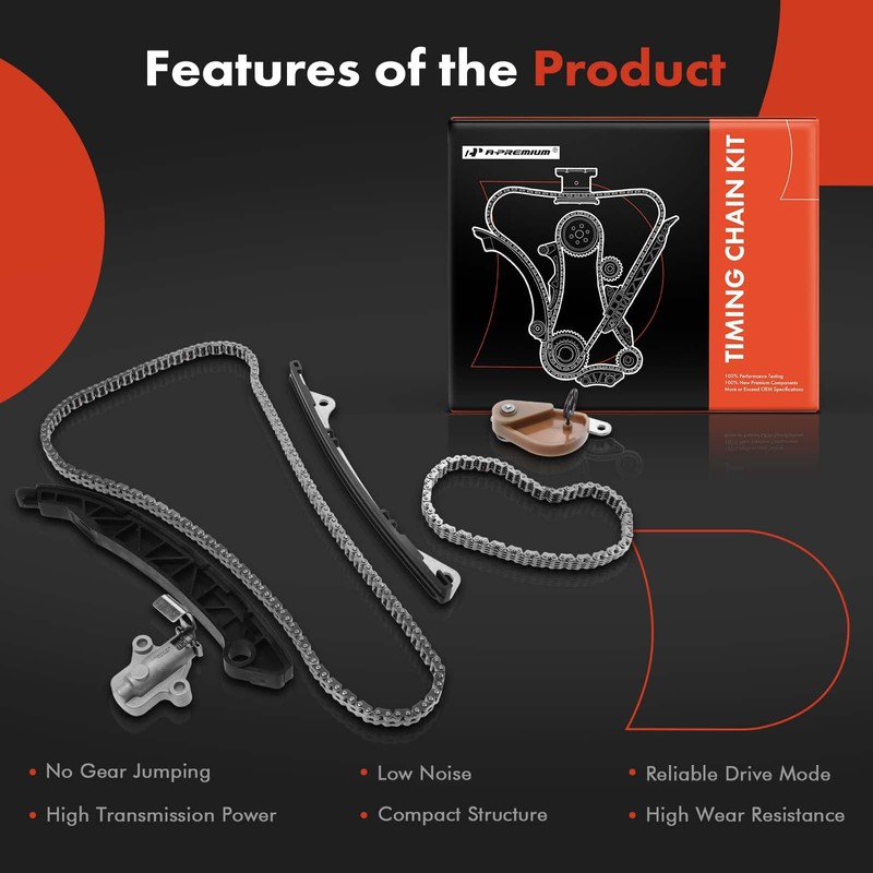 A-Premium Engine Timing Chain Kit W/Tensioner & Guide Compatible with