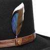 Stetson Petersham Gambler Wool Hat - Plain Hat - Leather