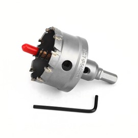 1-3/4''(45mm) Hole Saw Kit with Drill Bits, Tungsten Carbide Hole Saw Set for Hard Metal and Stainless, Cutting Diameter
