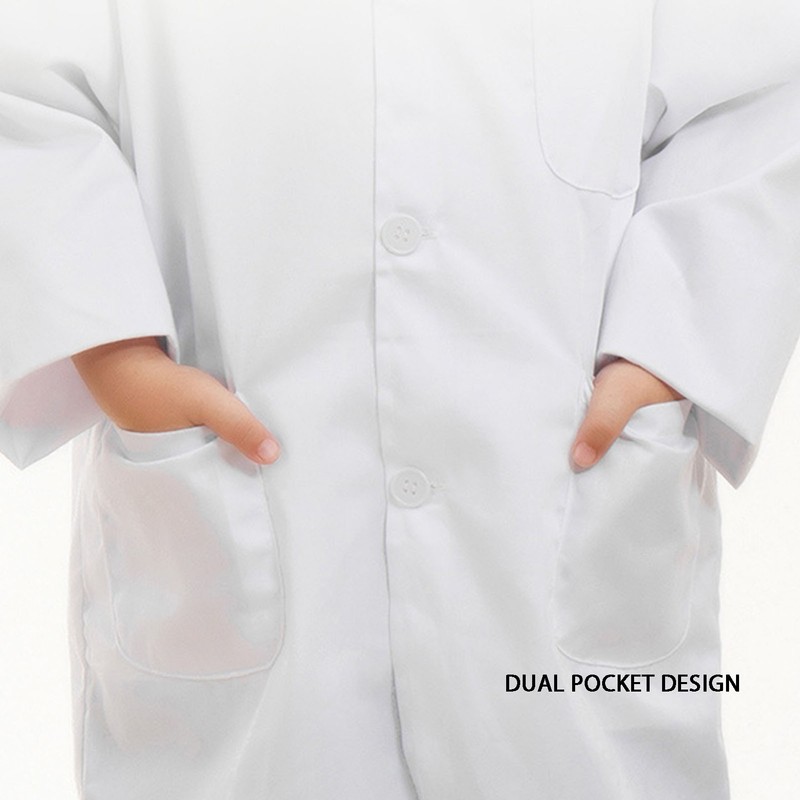 Children Laboratory Coats Turn Down Collar Adjustable Realistic Role Play