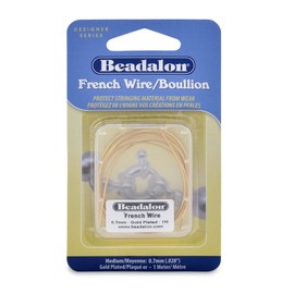 Beadalon French Wire, 0.70 mm / .028 in, Gold Color, 1 Meter
