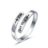 925 Sterling Silver Rings Inspirational Jewelry for Women Faith Cross