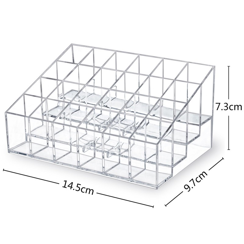 MOSIKER Lipstick Storage Box, 24 Lips, Clear, Cosmetics Storage, Acrylic