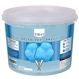 Blue Raspberry Candy Floss - Prepared Fluffy Cotton Candy, Perfect for Parties and Events - Large Candy Floss Tub (500g)