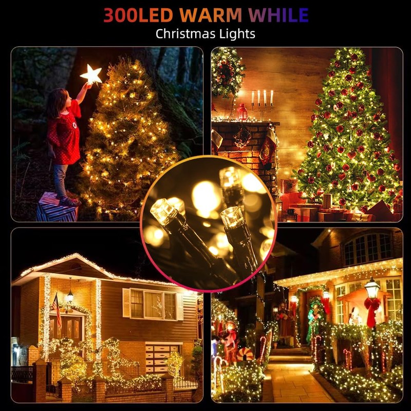 MZD8391 Upgraded 105FT 300LEDs Christmas Lights Outdoor Indoor String Lights