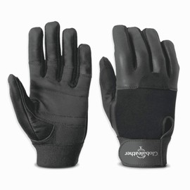 Globaleather SureGrip Full Finger Wheelchair Gloves - Black (Large) - Hardwearing, Padded Breathable Leather, Rubberised Palm for Great Grip, Comfort & Durability