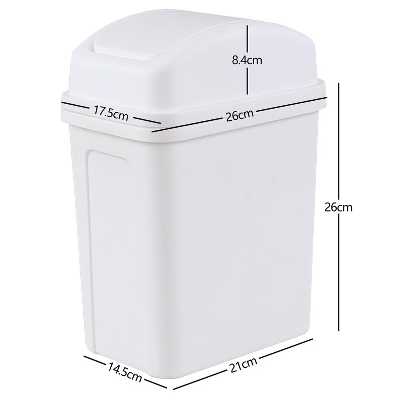 Zopnny Bathroom Bin Small Trash bin for Bathroom, Plastic Swing