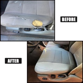 NLQR Front Driver Side Bottom Replacement Seat Cover Cloth Med Flint Gray & Foam Cushion Compatible with Ford F250 F350 F450 F550 2003 2004 2005 2006 2007