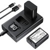 ENEGON NP-FW50 Battery (2-Pack,1300mAh) and Dual Charger for Sony ZV-E10,