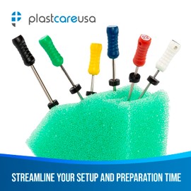 50 Endodontic Green Dental Triangle Sponge Foam Cushion Holders for Endo Files by PlastCare USA