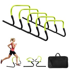 powerfeng Adjustable Agility Speed Training Hurdles: Agility Speed Training Equipment for Basketball & Soccer Training 5 Pack Set with Carry Bag