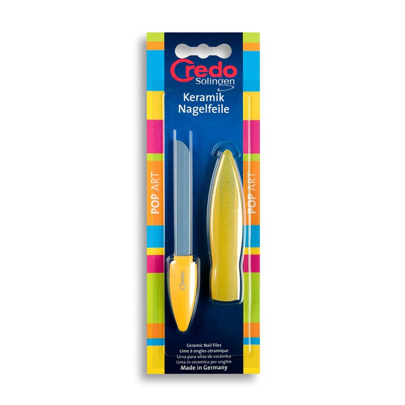 CREDO POP ART Ceramic Nail File 3 Filing Surfaces Yellow