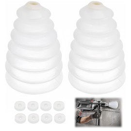 Wzenclave 2Pcs 130mm Rubber Drill Dust Cover Collector, for Electric Hammer Impact Drill Ash Bowl, Device Tool Accessories, White