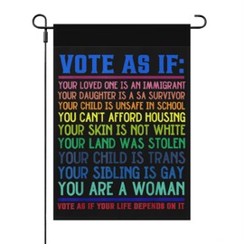 Generic Vote As If Your Skin Is Not White Human'S Rights All Season Garden Flag, Hilarious House Flags Double Sided Rustic