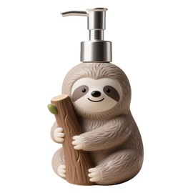 Sizikato Resin Empty Lotion Bottle Soap Dispenser with Pump, Cute Sloth Shape