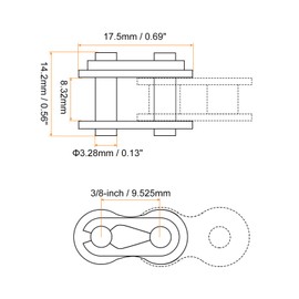 sourcing map 6Pcs Chain Master Connector Link Roller, 3/8" Pitch Carbon Steel, Standard Connecting Split Links for 06B Chain
