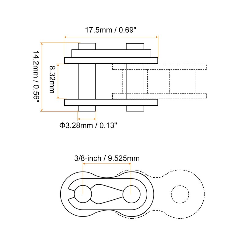 sourcing map 6Pcs Chain Master Connector Link Roller, 3/8" Pitch