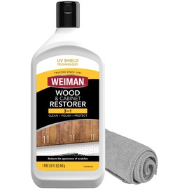 Weiman Wood and Cabinet Restorer 3-In-1 Bundle - Removes Dirt, Residue, Dust, Reduces Scratches, Restore Shine, Prevent Fading, UV Shield Technology, Safe for Antique Wood, Tables, Chairs, Cabinets