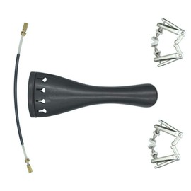 Violin Hardwood Unassembled Tailpiece By Zest Violin Fiddle in 4 Sizes 4/4 to 1/4 with 4 Silver Fine Tuners (3/4 Unassembled)