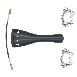 Violin Hardwood Unassembled Tailpiece By Zest Violin Fiddle in 4 Sizes 4/4 to 1/4 with 4 Silver Fine Tuners (3/4 Unassembled)