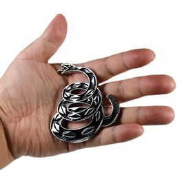 Dont Tread on Me Metal Car Sticker, Gadsden Flag Emblem Badge, Timber Rattlesnake Snake Emblem for Automotive, Car, Motorcycle, Pickup, Spyder, ATV