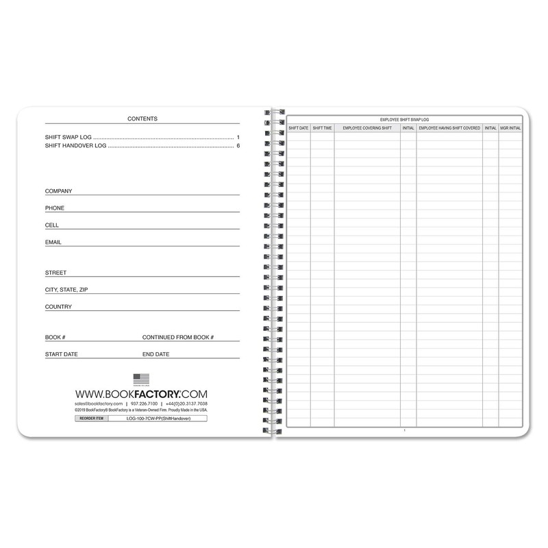 BookFactory Shift Handover Log Book Nurse Shift Hand Over Communications