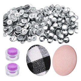 Yksiahfi 100pc DIY Cover Button Kit with Tools - Aluminium - Round - 0.59 Inch