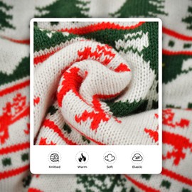 Vehomy Dog Christmas Sweater Warm Dog Xmas Turtleneck Sweater with Snowflakes Reindeers Bells Dog Knitwear Chirstmas Knitted Shirt Pullover Clothes for Medium Large Dogs XL