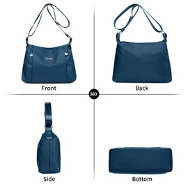 LassZone Ladies Crossbody Handbag Roomy Shoulder Bag Tote Bag Waterproof Nylon Hobo bag Multi-Pocket Messenger Bag for Women