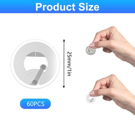 NFC Tag Stickers 25 mm NFC Sticker Ntag213 NFC 213 Day Rewritable NFC Cards Programmable 144 Bytes Memory NFC Chip NFC Card NFC Sticker for All NFC-Enabled Mobile Phones and Devices Pack of 60