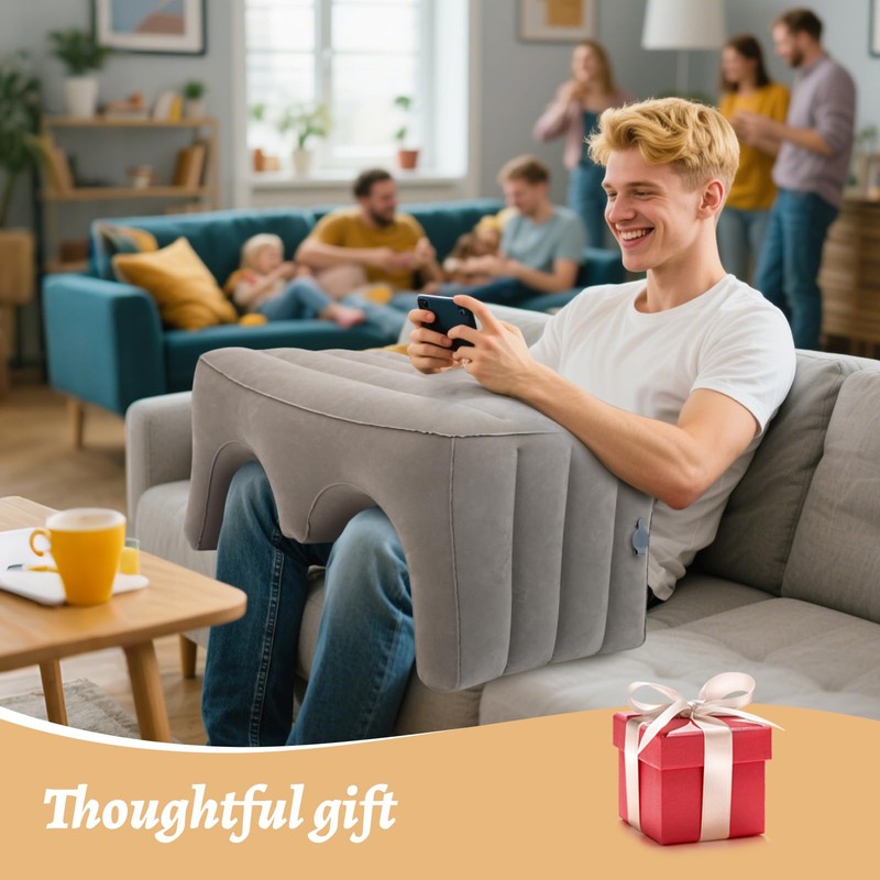 Bloomoja Inflatable Reading Pillow, Laptop Lap Desk with Inflatable Bag,