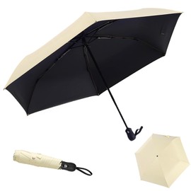 Parasol, Folding Umbrella, JIS Certified, For Both Rain and Shine, Ultra Lightweight, 8.1 oz (230 g), One-Touch Automatic Opening/Closing, UPF50+, 100% UV Protection, Light Shade, Lightweight,