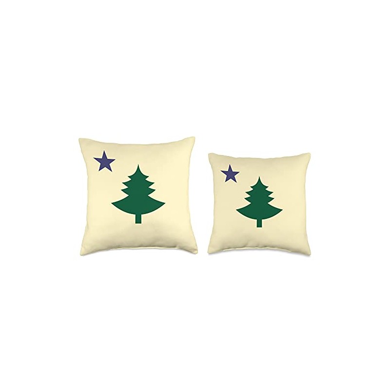 Old Maine State Flag 1901 Pine Tree Throw Pillow