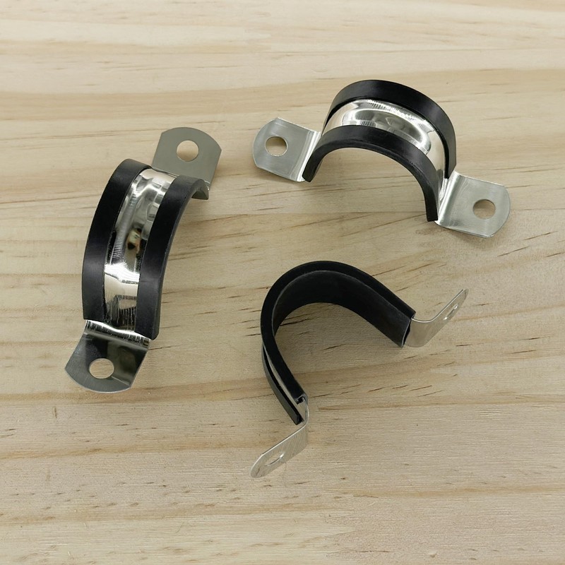 20 PCS Rubber Cushioned U Shaped Pipe Clamps,Stainless Steel Rubber