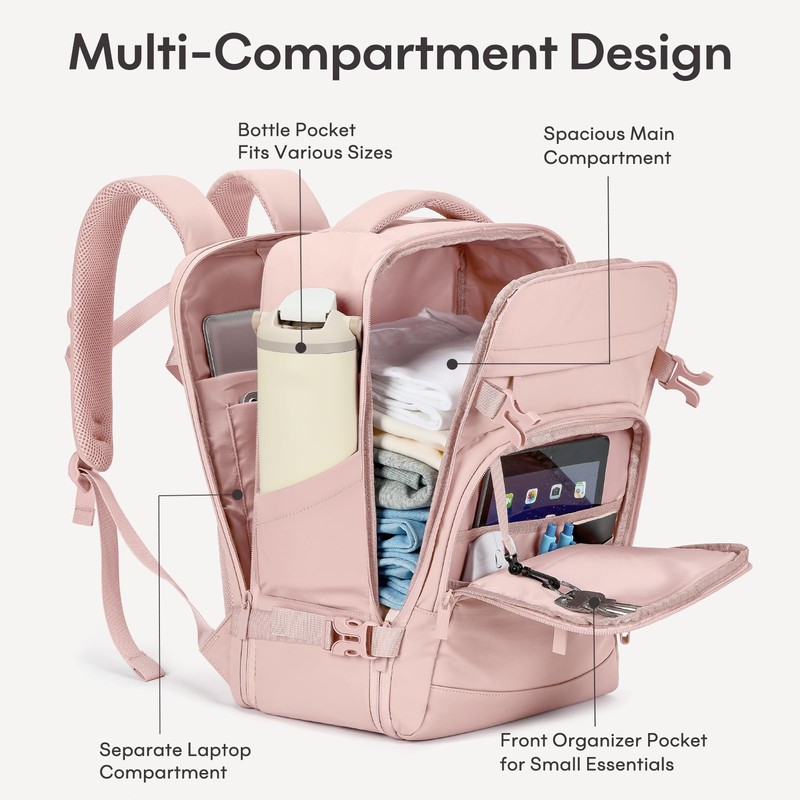 mibasies 30L Travel Backpack for Women & Men: Flight Approved