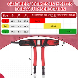 EZ Assistive Gait Belt with Padded Handles & Leg Straps for Seniors, Medical Gate Belt Transfer Belts with Buckle for Elderly Walking (Small)